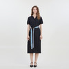 谜底时尚圆领A型连衣裙短袖2023夏新款通勤风长裙配腰带232ML0633 商品缩略图0