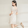甜美纯欲显瘦方领碎花连衣裙女新款夏季荷叶边开叉仙女裙V1231341 商品缩略图3