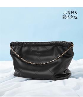 皮尔卡丹小香风菱格单肩链条包女士流浪包