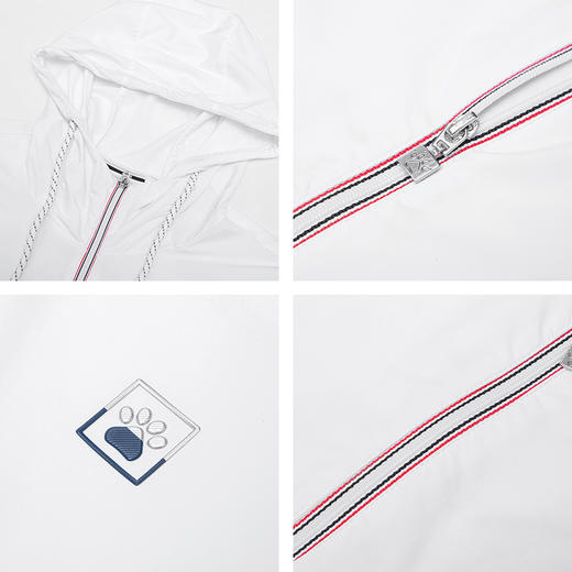 KELME卡尔美梭织皮肤衣女夏季碎瓷艺术巴塞罗那轻薄凉感冰爽撞色连帽外套 商品图3