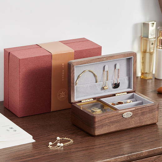 初心| 胡桃木花梨木首饰音乐盒 商品图4