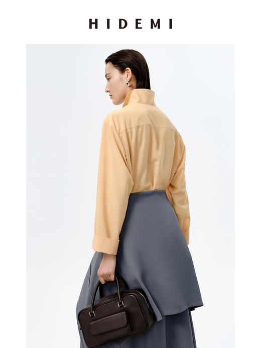 HIDEMI 阳光黄日本混纺古巴领亚麻衬衫 商品图5