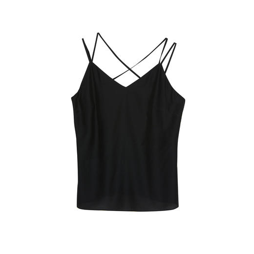 谜底纯色深V领吊带女2023夏季新款气质修身百搭内搭上衣232MN0708 商品图4