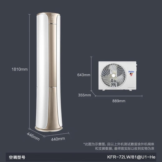 海尔（Haier）空调 KFR-72LW/81@U1-He 商品图13