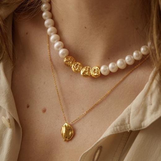 北京仓｜Elise Tsikis-Figios-金色吊坠 项链［法国设计师］ 商品图1