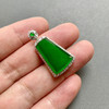 高冰种阳绿翡翠平安无事牌18k白金钻石镶嵌 商品缩略图6