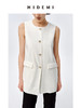 HIDEMI 水洗亚麻圆领口袋显瘦极简西装马甲 商品缩略图3