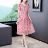AHM msfs9969雪纺连衣裙优雅复古减龄中长款刺绣裙 商品缩略图3