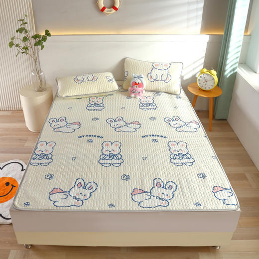 【三件套！天然冰丝乳胶凉席】夏季儿童婴儿天然冰丝乳胶凉席 清爽入睡 凉而不冰 Q弹舒软 搭配同款枕套 可机洗 三件套 学生宿舍 商品图2