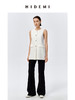 HIDEMI 水洗亚麻圆领口袋显瘦极简西装马甲 商品缩略图1