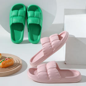 【踩屎感！网红夏季拖鞋】EVA材质，气垫般的柔软，耐穿防滑，女网红夏季拖鞋室内居家酒店情侣褶皱拖鞋特价清仓