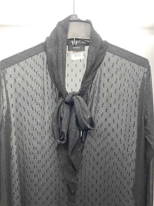 THEORY/希尔瑞 女士单排扣系带雪纺长袖连衣裙 商品图2