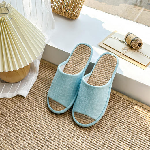 【夏日凉拖】拖鞋粗麻家居拖鞋纯色简约情侣家用拖鞋防水静音拖鞋 商品图4