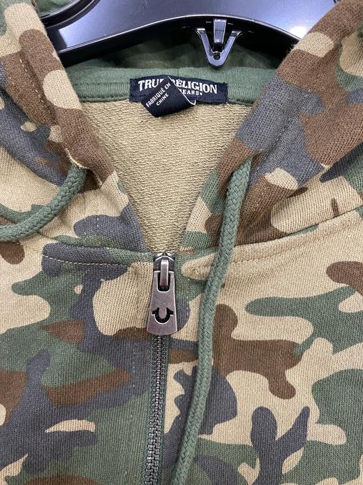 TrueReligion/真实信仰  女士迷彩印花logo拉链连帽短款外套 商品图2