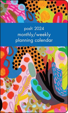 posh 2024年1-12月 月度周度计划表日历 英文原版 Posh 12-Month 2024 Monthly/Weekly Planner Calendar