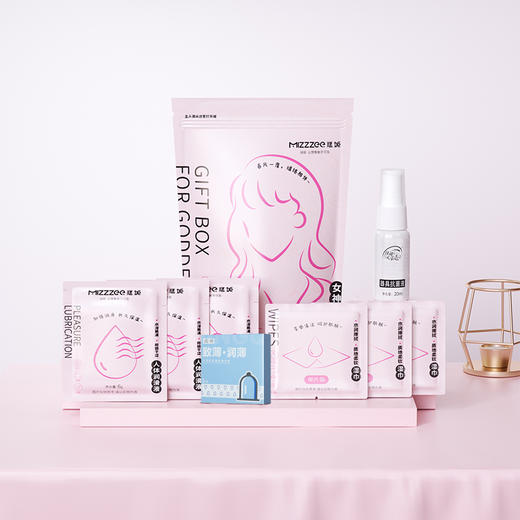 谜姬 女神大礼包情趣避孕套 女性润滑液润肤湿巾成人性用品夫妻房事情趣用具器具清洗喷剂 商品图0