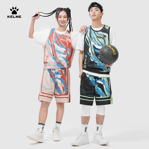 KELME卡尔美潮流篮球短裤夏季风生水起系列休闲美式运动裤五分针织裤 商品图2