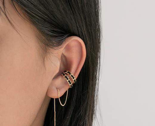 Oflye潮流饰品 个性耳夹小众独特耳环新款潮欧美耳骨夹耳钉一体式流苏耳饰 商品图4