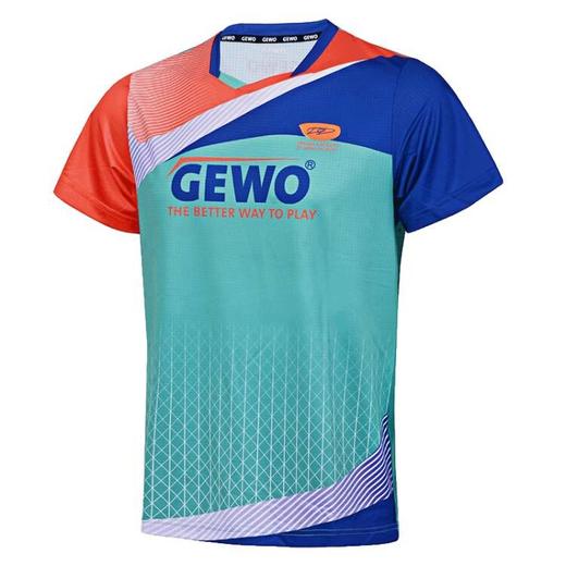 GEWO杰沃乒乓球衣FN08炫彩捷沃专业乒乓球服运动T恤速干透气印花比赛服马卡龙色 商品图0
