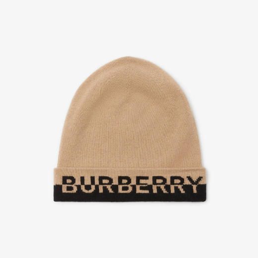 BURBERRY 巴宝莉 男士徽标嵌花羊绒毛线针织帽 卡其色 8061035 A7026 商品图0