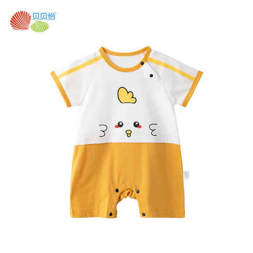 贝贝怡新生儿肩开连体衣夏季薄款纯棉短袖爬服男女宝宝卡通哈衣232L2043
 商品图7