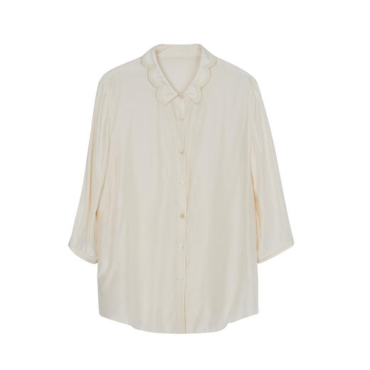 谜底通勤OL风衬衫分袖女2023夏季新款时尚简约宽松衬衣232MC0668 商品图4