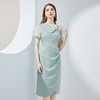 NF8G4斯尔丽瑟俪2023夏季新款泡泡袖公主范腰间褶皱立体裁剪连衣裙 商品缩略图0