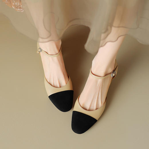 时尚小香风，舒适纯色真皮圆头中空凉鞋HB-Z134 商品图10