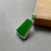 高冰种阳绿翡翠平安无事牌18k白金钻石镶嵌 商品缩略图1