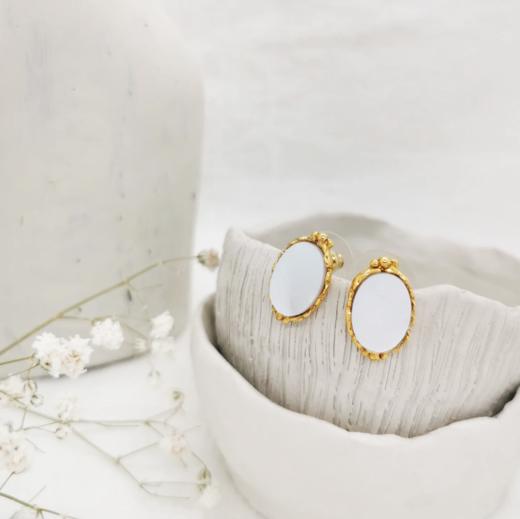北京仓｜Elise Tsikis-Panagia-白贝母 耳环［法国设计师］ 商品图0