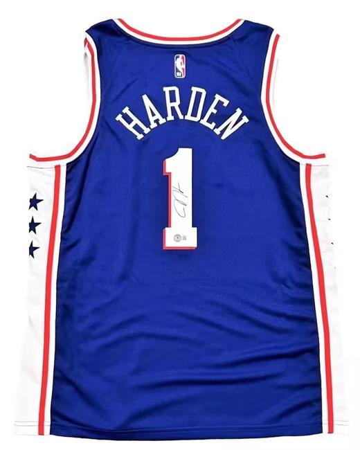收藏系列 哈登 76人队1号蓝色 亲笔签名球衣 商品图4