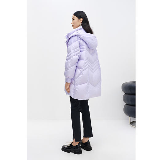 NEELLY纳俪商场同款可脱卸帽羽绒服女中长款90白鸭绒保暖外套百搭 商品图3