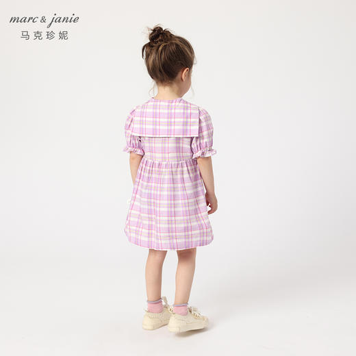 马克珍妮夏装新款 女童学院风裙子披肩领格子连衣裙230960 商品图2