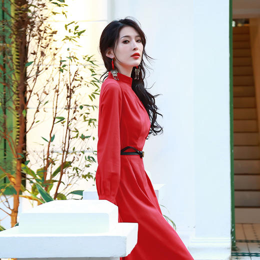 初秋长袖款 | 霓虹令收褶连衣裙 | 现货加急发 商品图1