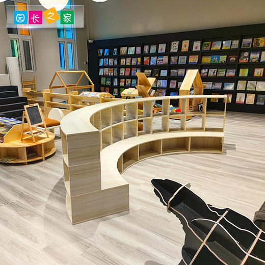 单层毛毛虫绘本架幼儿园绘本馆阅读区儿童半圆毛毛虫中岛绘本架 商品图2