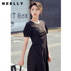 NEELLY纳俪商场同款复古泡泡袖连衣裙女收腰夏季新款中长款收腰裙N23044Y03307 商品缩略图1
