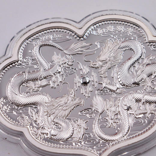 【法定货币】双龙戏珠·如意形精制2盎司纪念银币 商品图7