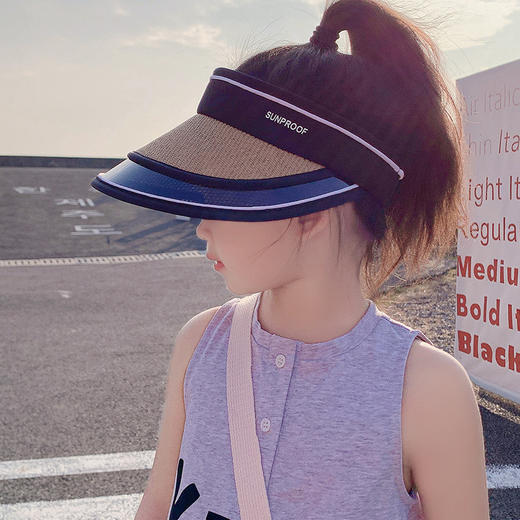 【专业抗紫外线❗️儿童UV防晒空顶帽】炎炎夏日，宝宝出行，护脸防晒夏季新款拼接轻薄时尚户外通勤大沿遮阳防晒宝宝帽子夏日 商品图7