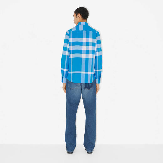 BURBERRY 巴宝莉 男士格纹弹力棉府绸长袖衬衫 格子 8065973 B5375 商品图3