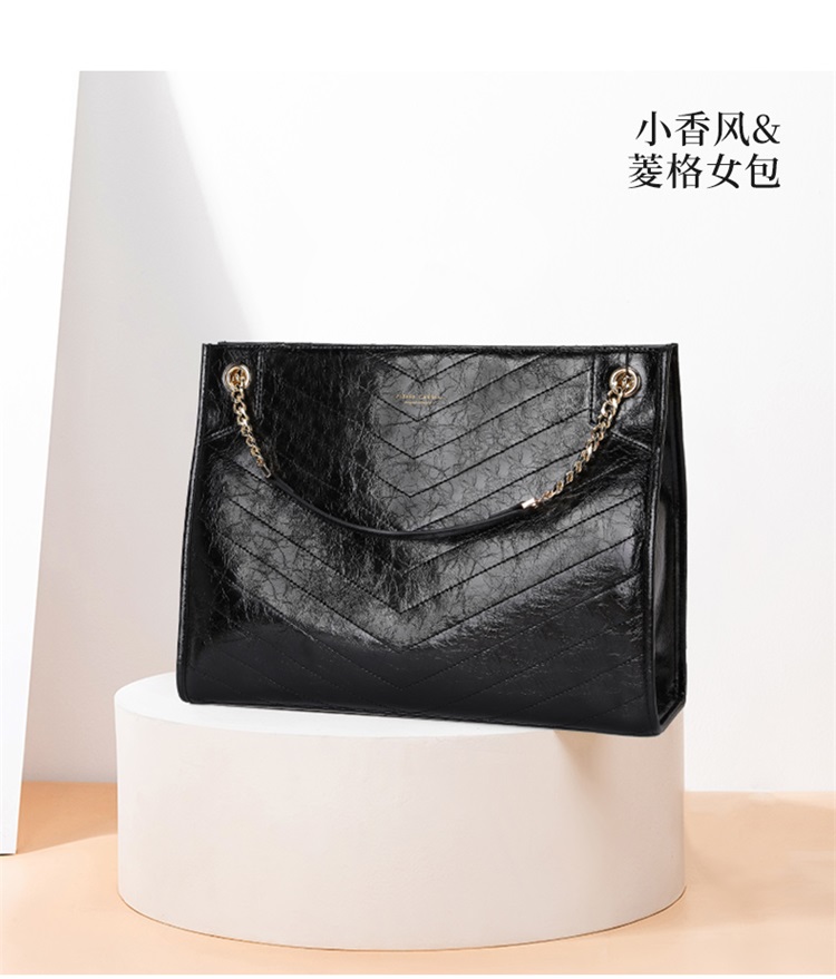 皮尔卡丹大容量休闲单肩购物袋女士链条包