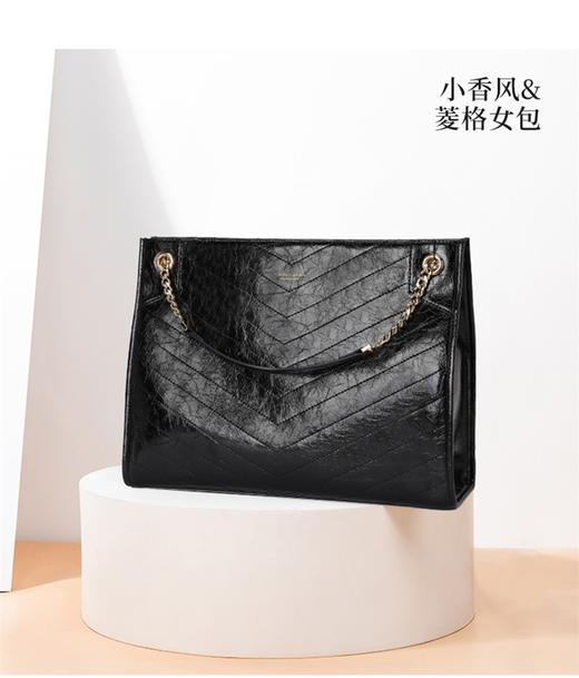 皮尔卡丹大容量休闲单肩购物袋女士链条包 商品图0