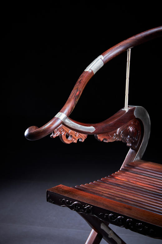 红桥红  家具严选  大红酸枝（交趾黄檀）【木面 王款 麒麟纹交椅】 商品图4