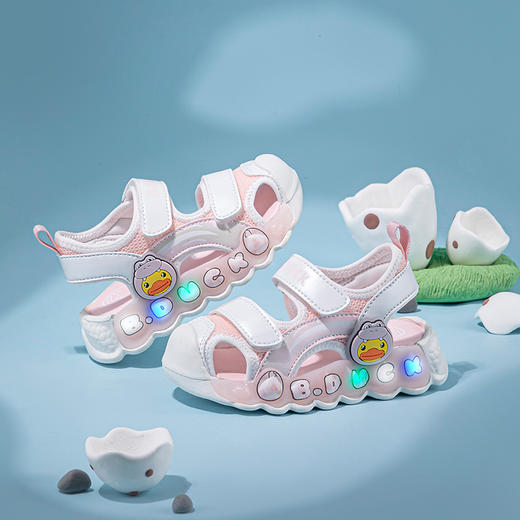 B.Duck小黄鸭童鞋儿童夏季休闲百搭运动凉鞋宝宝潮鞋子 B2483015 商品图4