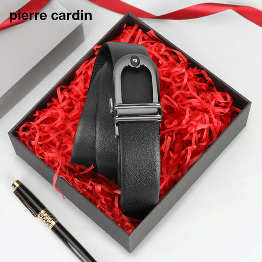 皮尔卡丹男士皮带新潮自动扣腰带头层牛皮裤带 商品图2