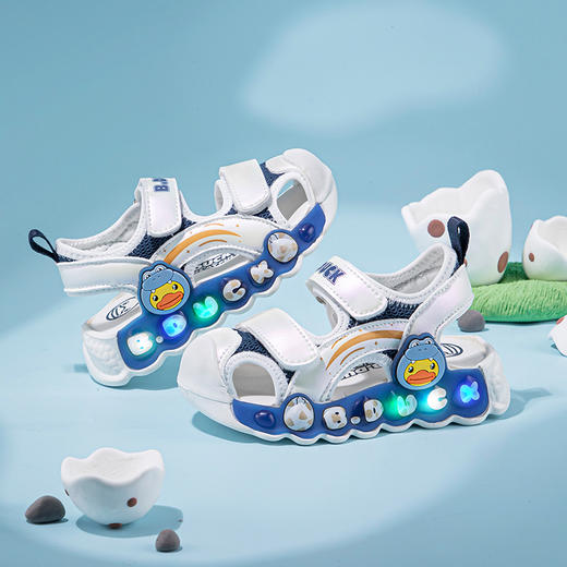 B.Duck小黄鸭童鞋儿童夏季休闲百搭运动凉鞋宝宝潮鞋子 B2483015 商品图3