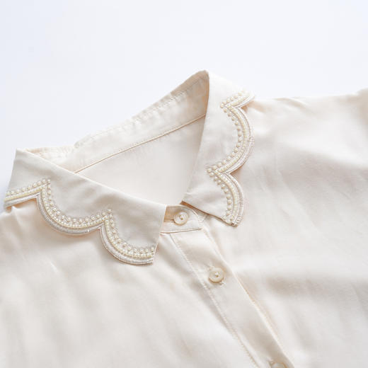 谜底通勤OL风衬衫分袖女2023夏季新款时尚简约宽松衬衣232MC0668 商品图3