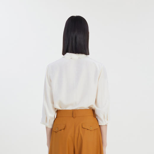 谜底通勤OL风衬衫分袖女2023夏季新款时尚简约宽松衬衣232MC0668 商品图2