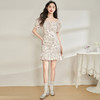 甜美纯欲显瘦方领碎花连衣裙女新款夏季荷叶边开叉仙女裙V1231341 商品缩略图1