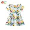 贝贝怡夏季新品女童短袖连衣裙花朵纯棉公主裙女宝宝可爱印花裙子 商品缩略图5