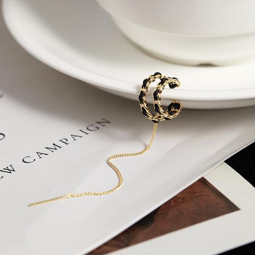 Oflye潮流饰品 个性耳夹小众独特耳环新款潮欧美耳骨夹耳钉一体式流苏耳饰 商品图3